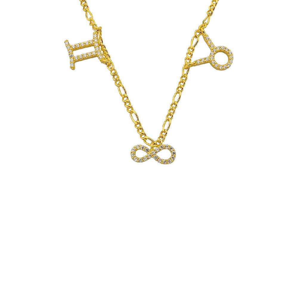 Kardelen Sternzeichen Partner Kette mit Unendlichkeitssymbol - 925 SILBER