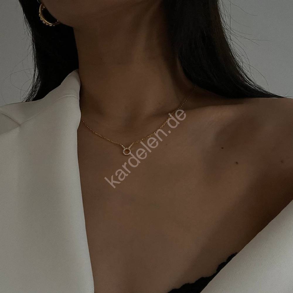 Kardelen STERNZEICHEN ZIRKONIA HALSKETTE - 925 SILBER