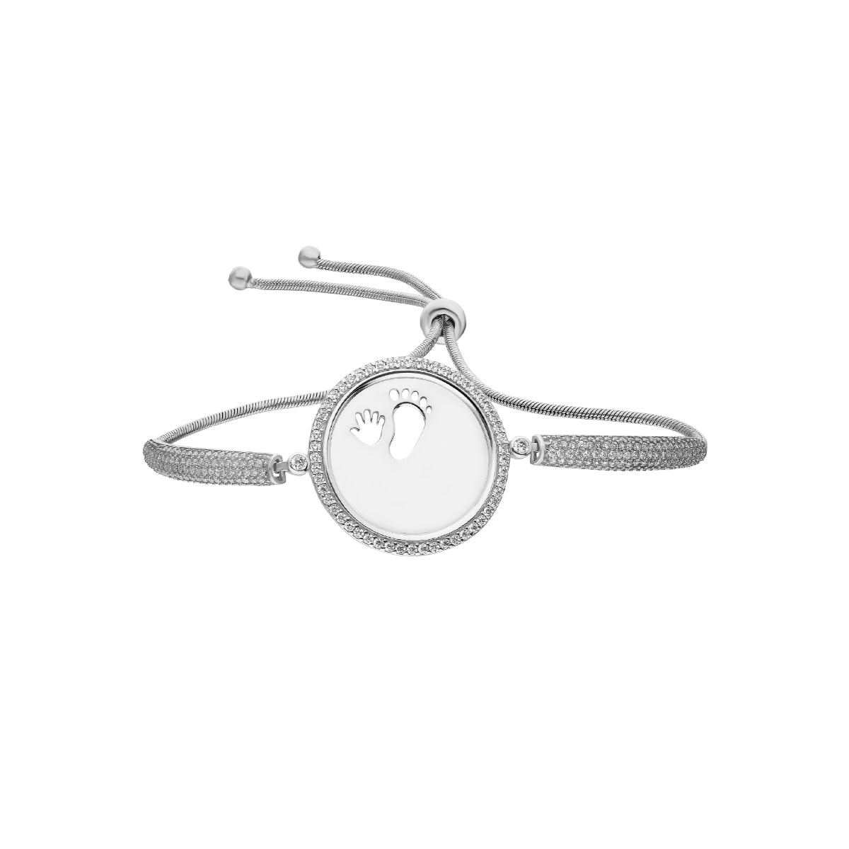 Kardelen Zirkonia Gravurarmband Baby Hand&Fuß - 925 SILBER