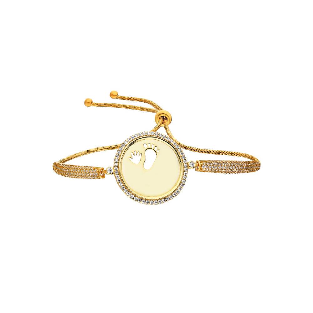 Kardelen Zirkonia Gravurarmband Baby Hand&Fuß - 925 SILBER