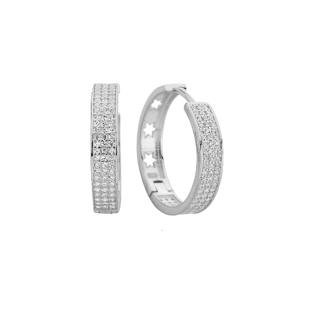 Kardelen Zirkonia Hoop Ohrring Mit Sternsymbol - 925 SILBER