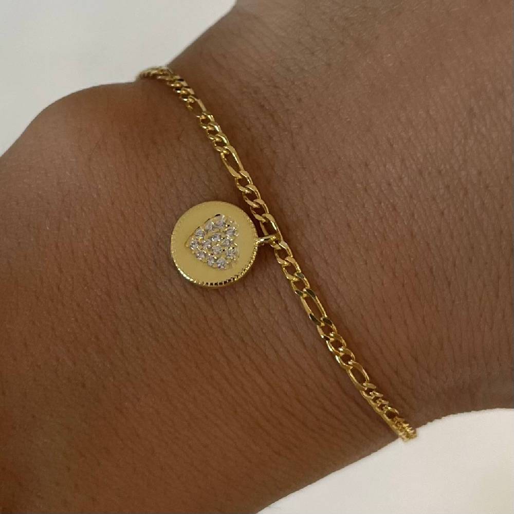 Kardelen Zirkonia Plättchen Buchstaben Armkette - 925 SILBER