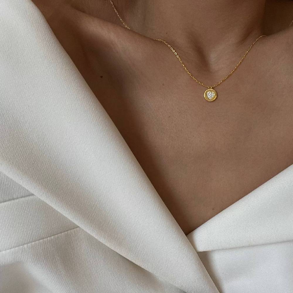 Kardelen Zirkonia Plättchen Buchstaben Halskette - 925 SILBER