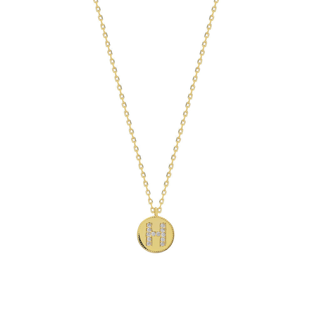 Kardelen Zirkonia Plättchen Buchstaben Halskette - 925 SILBER