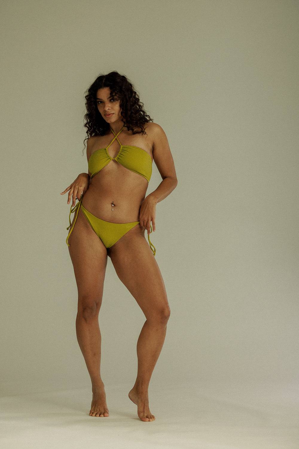 Karo Kauer Bikini Bottom Glitter Olive