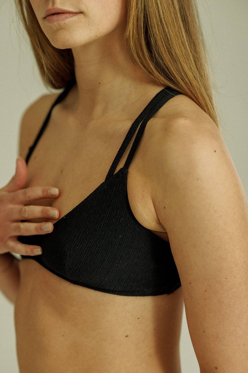 Karo Kauer Bikini Top Black