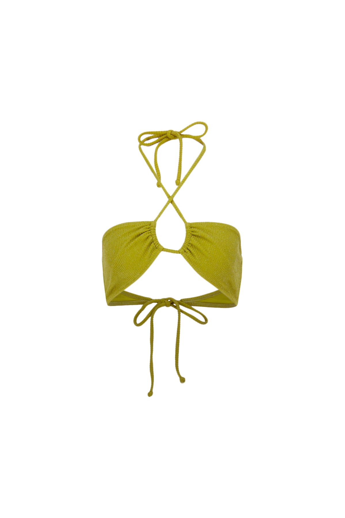 Karo Kauer Bikini Top Glitter Olive