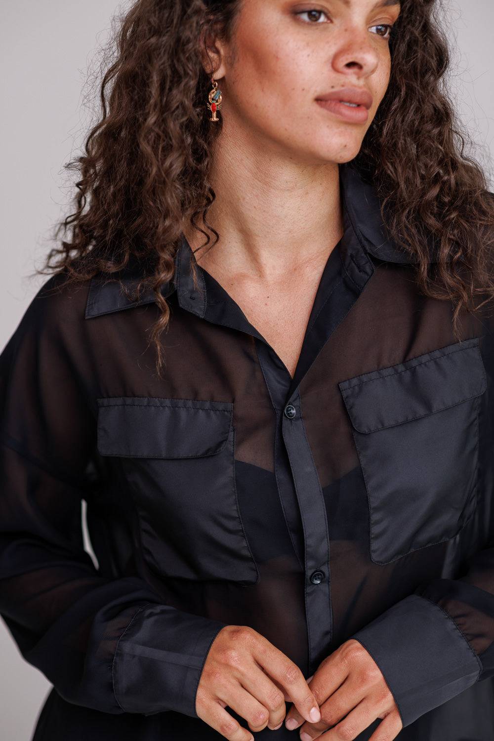 Karo Kauer Blouse Transparent Black