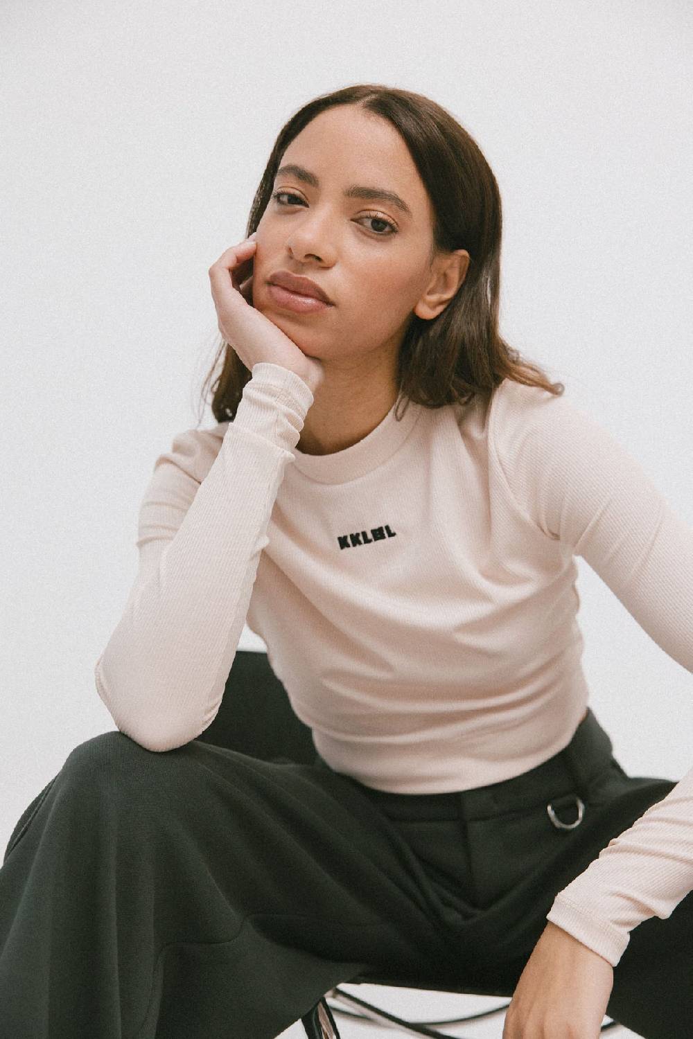 Karo Kauer Cropped Shirt White Pearl