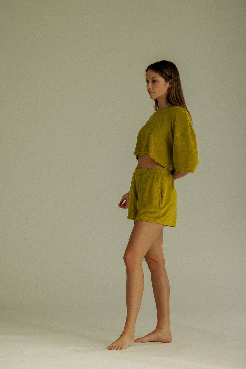 Karo Kauer Frottee Shorts Olive