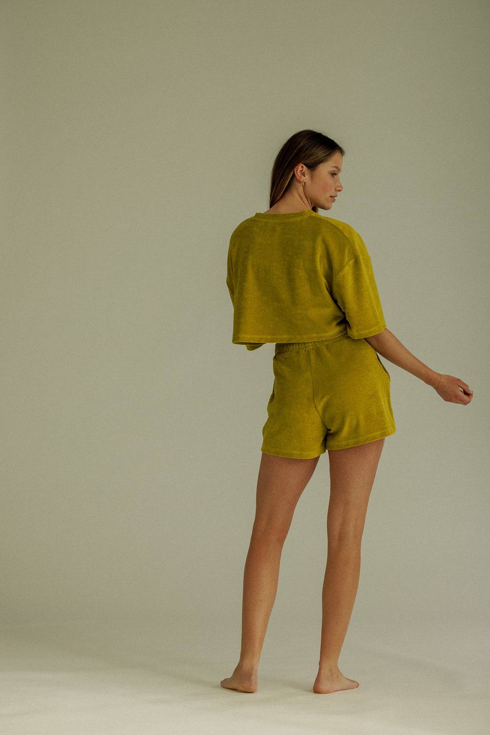 Karo Kauer Frottee Shorts Olive