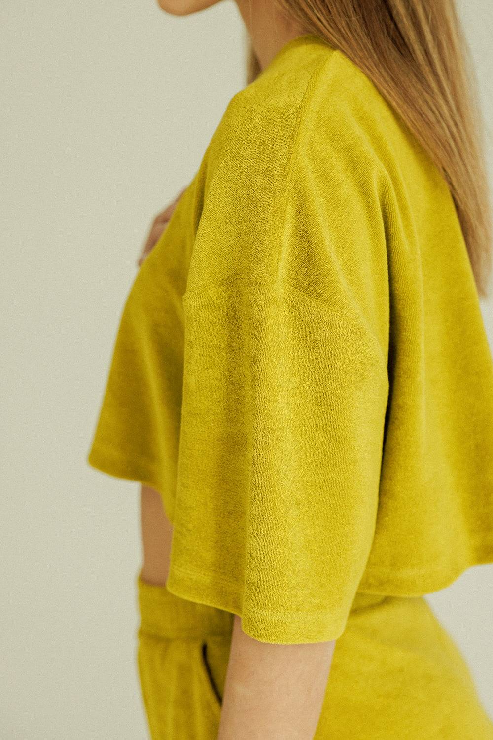 Karo Kauer Frottee T-Shirt Olive