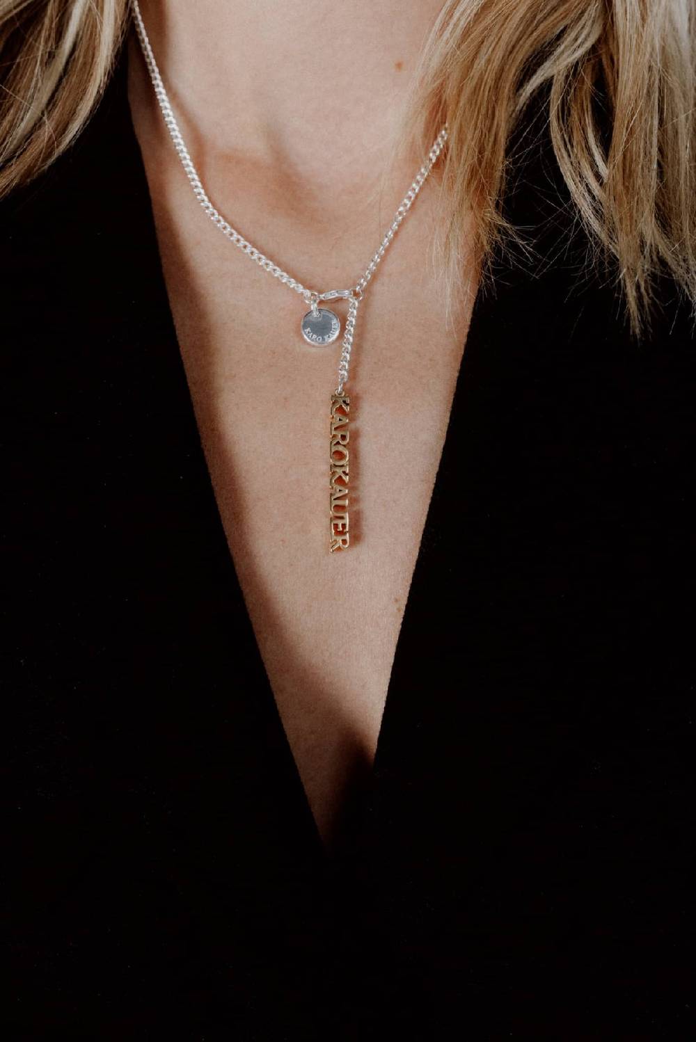 Karo Kauer KK Y-Necklace Bicolor Silver/Gold