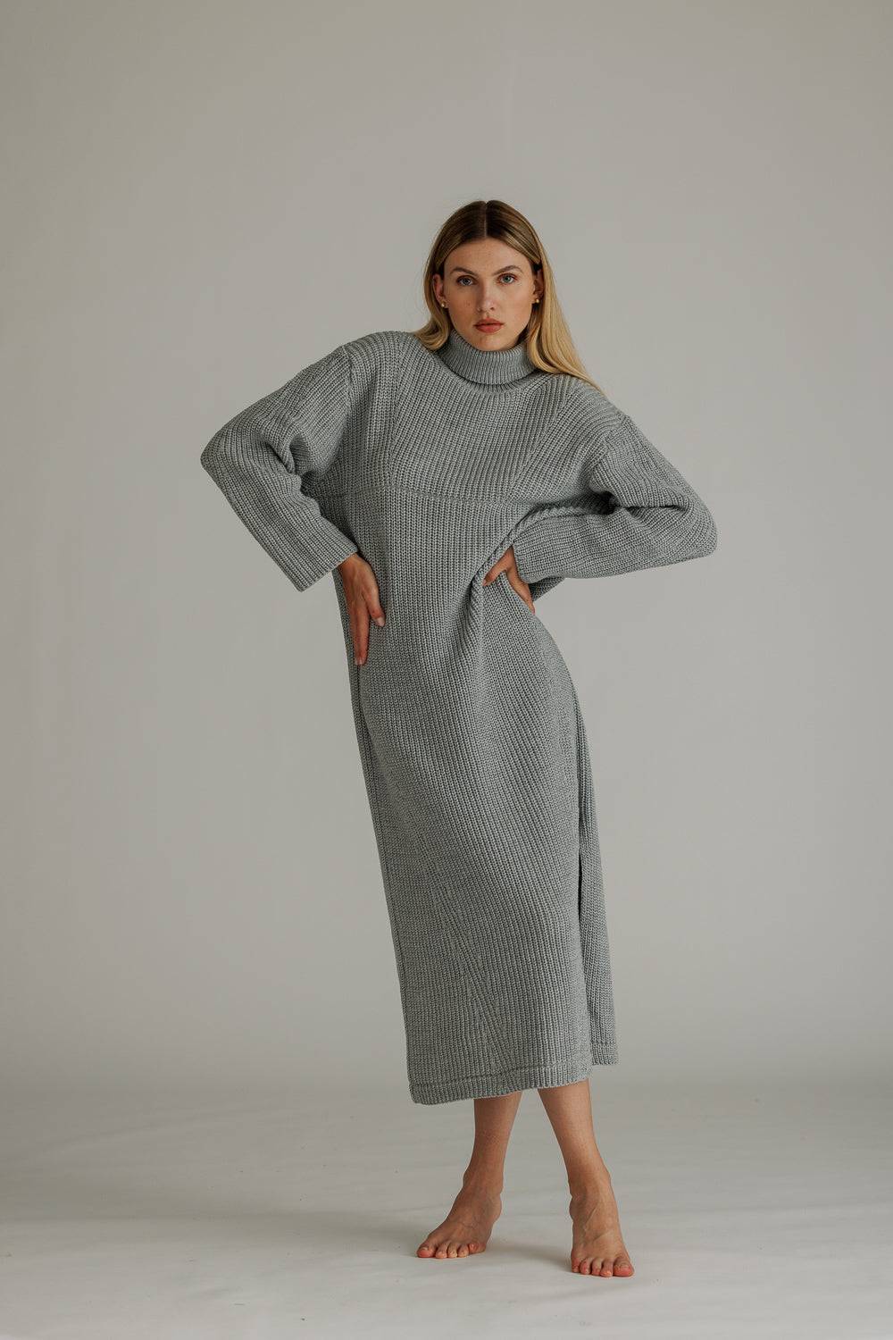Karo Kauer Knit Dress Silver Grey