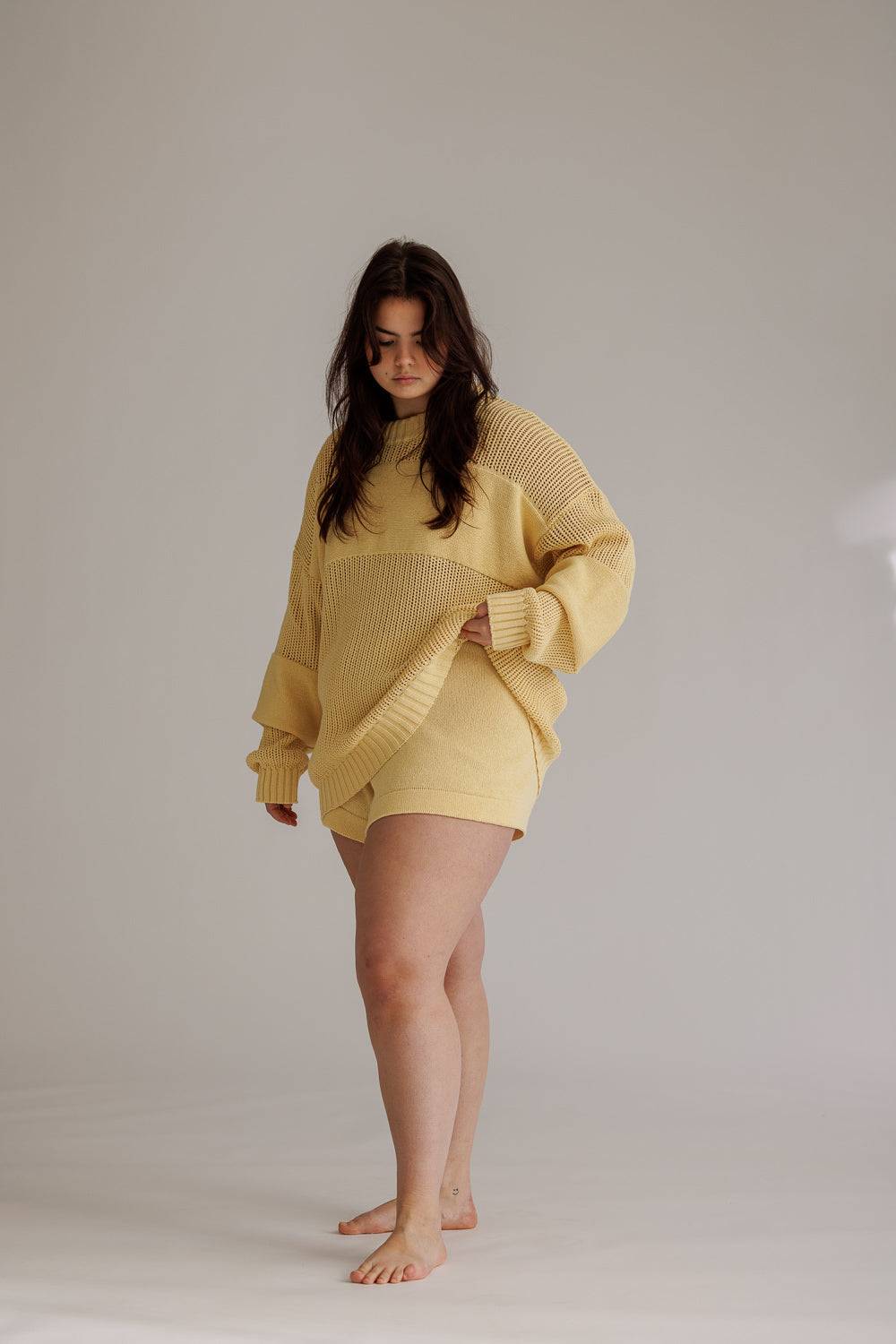 Karo Kauer Knit Shorts Light Yellow