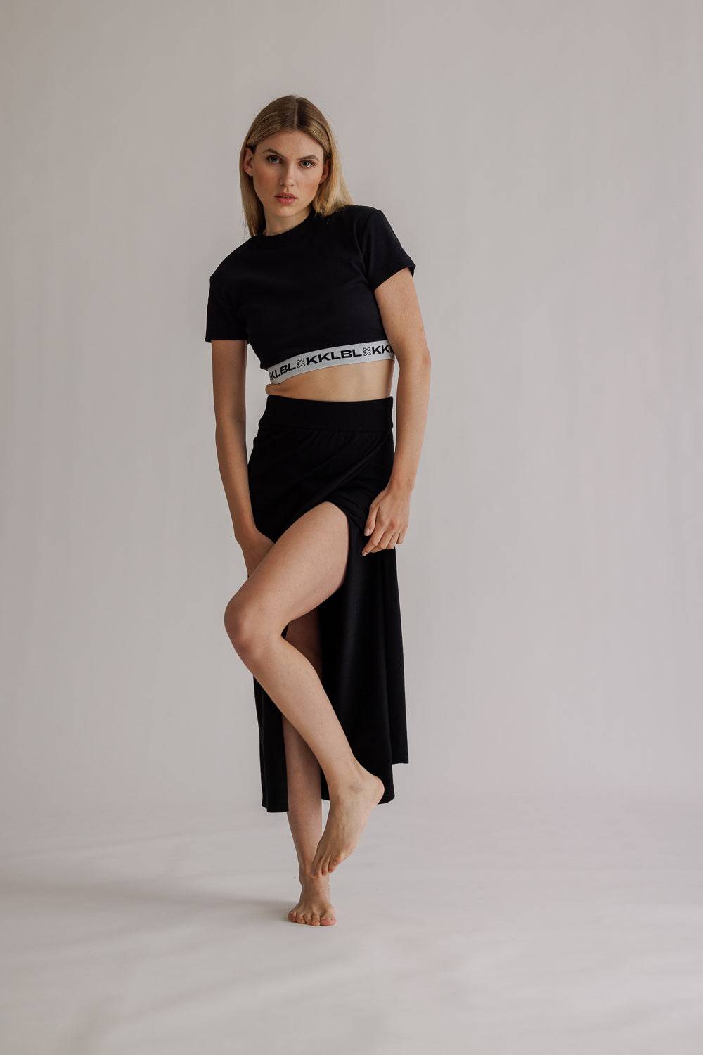 Karo Kauer Knit Skirt Basic Black