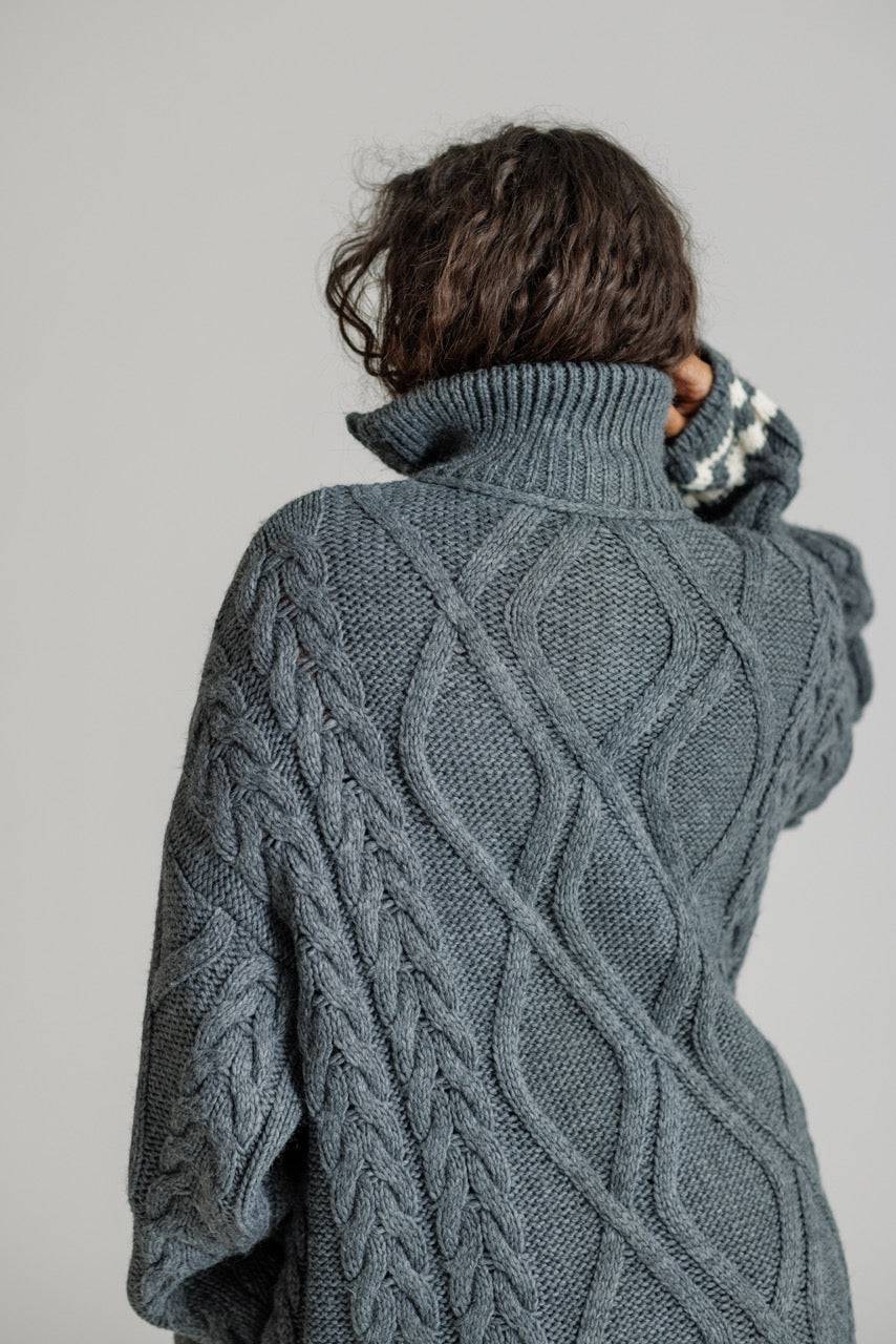Karo Kauer Knit Zipped Sweater Grey