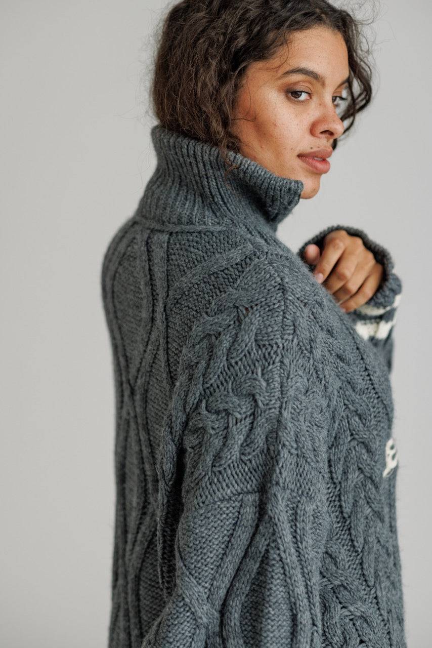 Karo Kauer Knit Zipped Sweater Grey