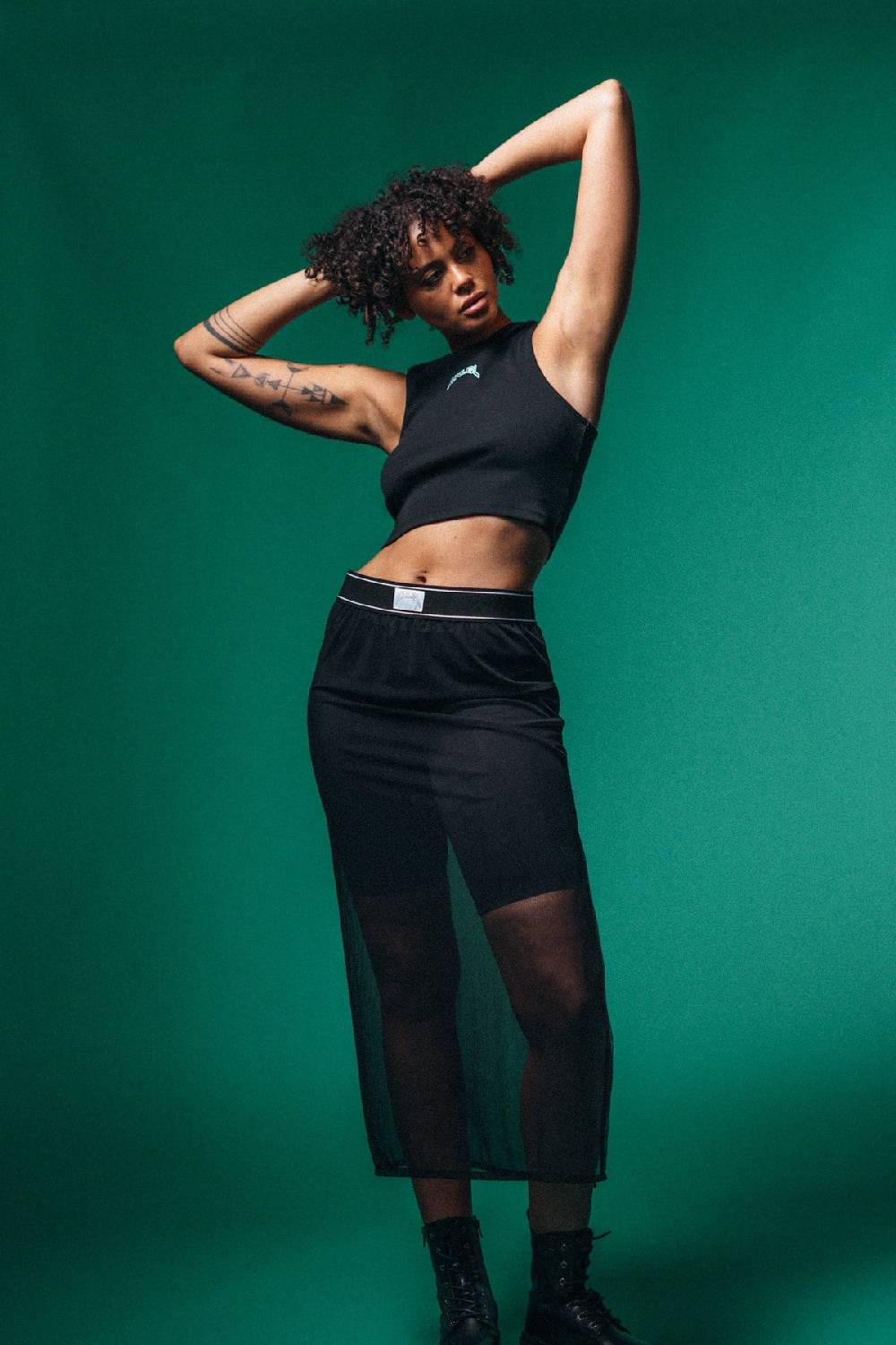 Karo Kauer PRE ORDER Mesh Skirt Black