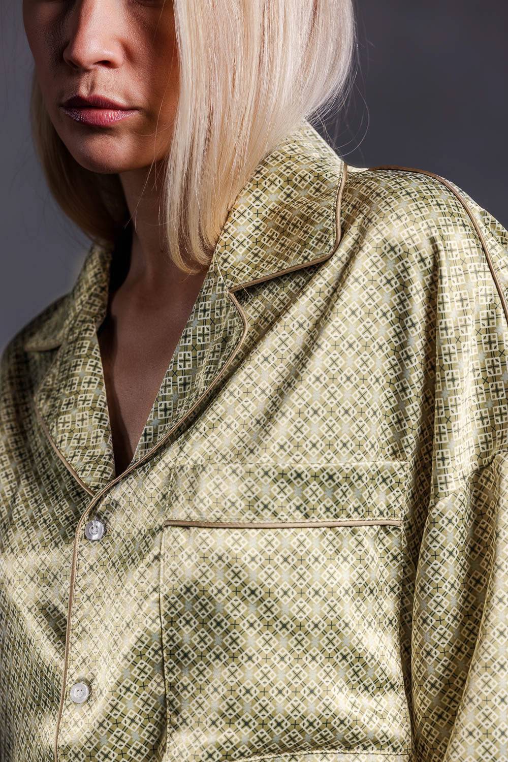 Karo Kauer Retro Shirt Khaki