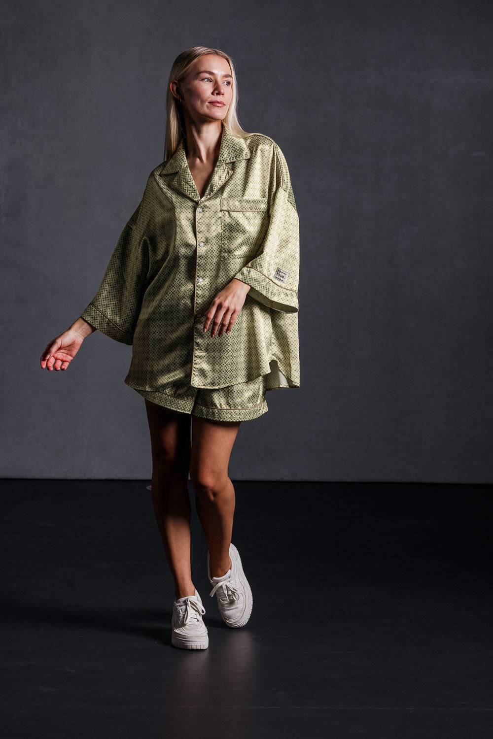 Karo Kauer Retro Shirt Khaki