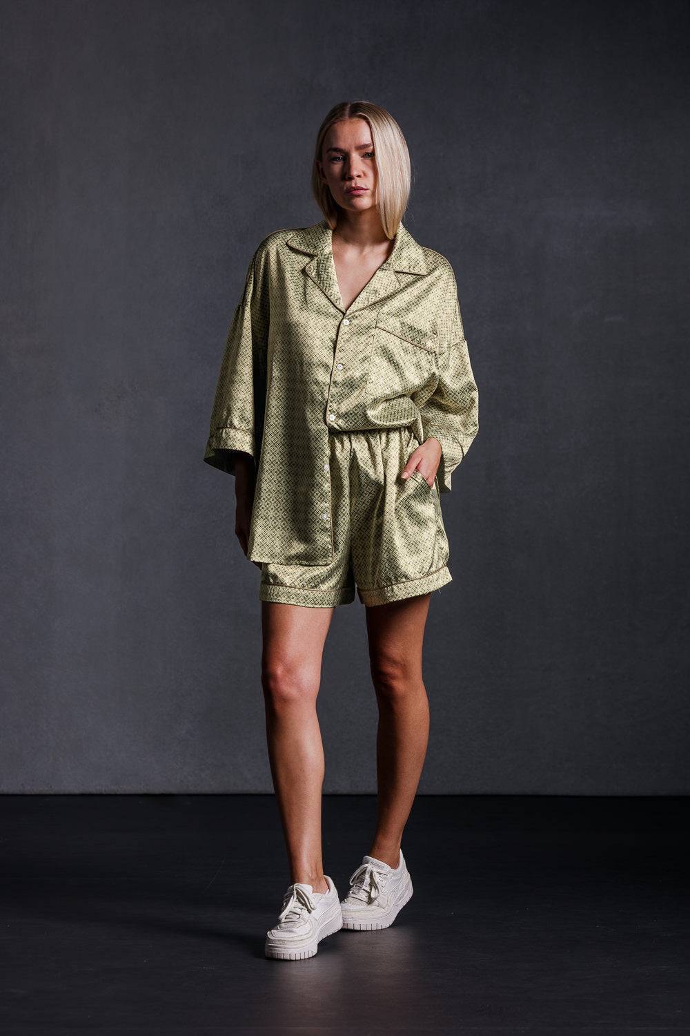 Karo Kauer Retro Shorts Khaki