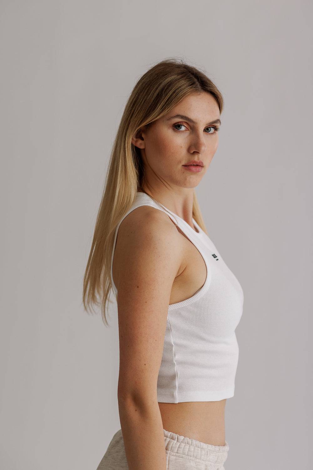 Karo Kauer Rib Top Basic White