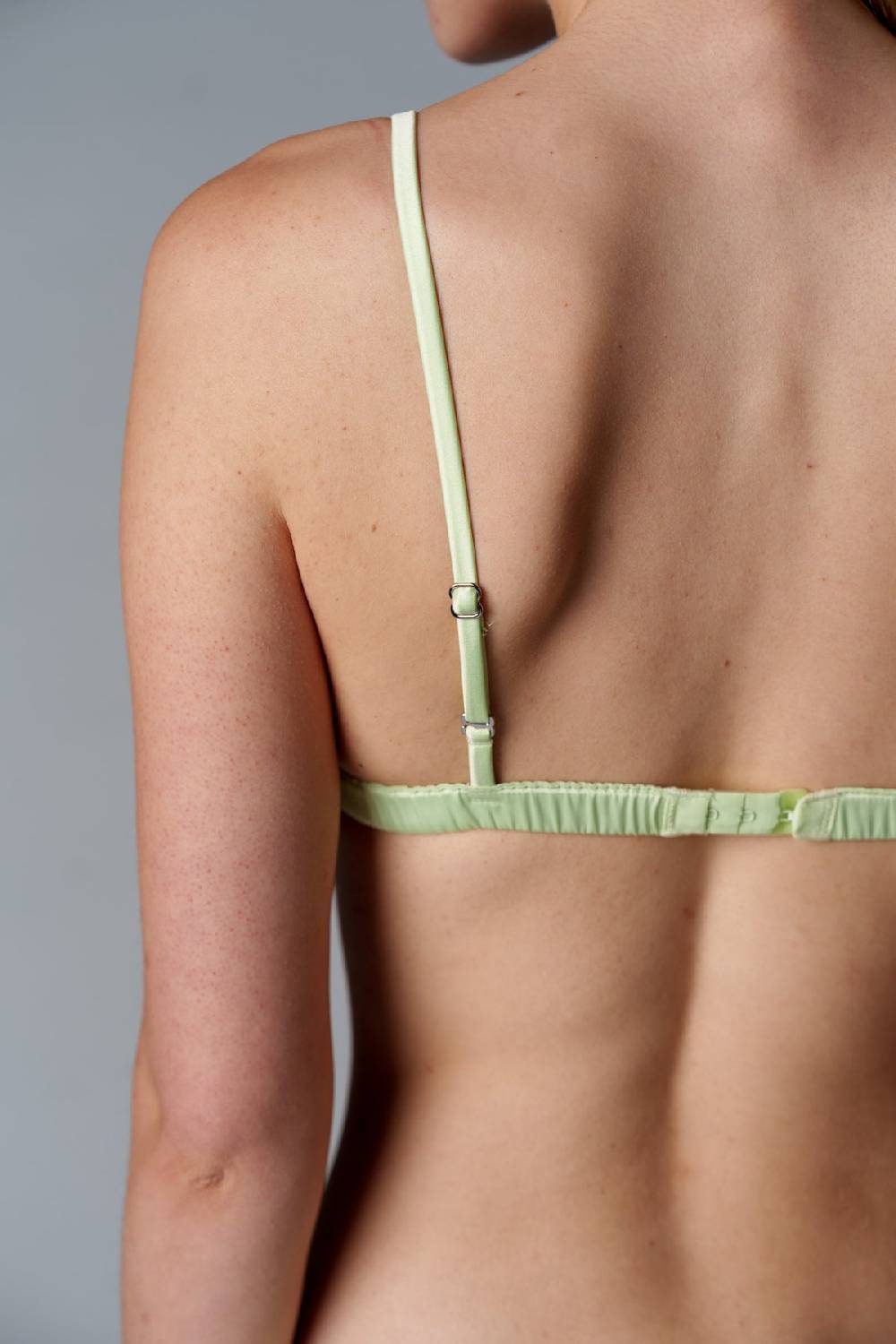 Karo Kauer Satin Bra Matcha