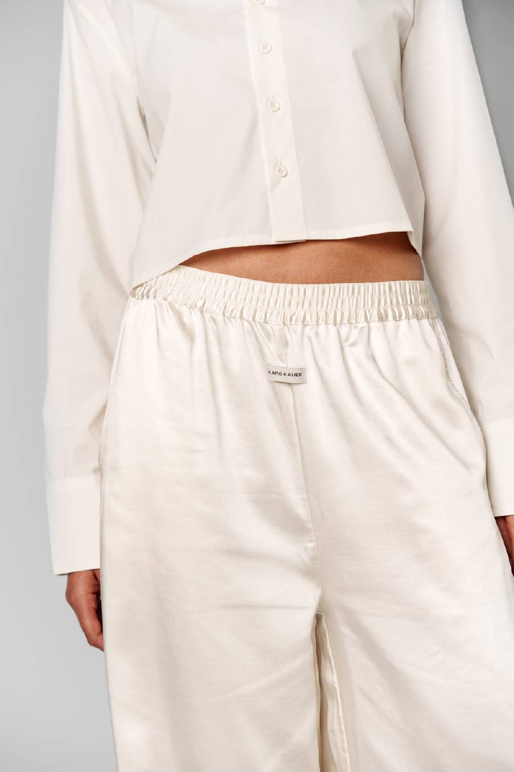 Karo Kauer Satin Pants Creme