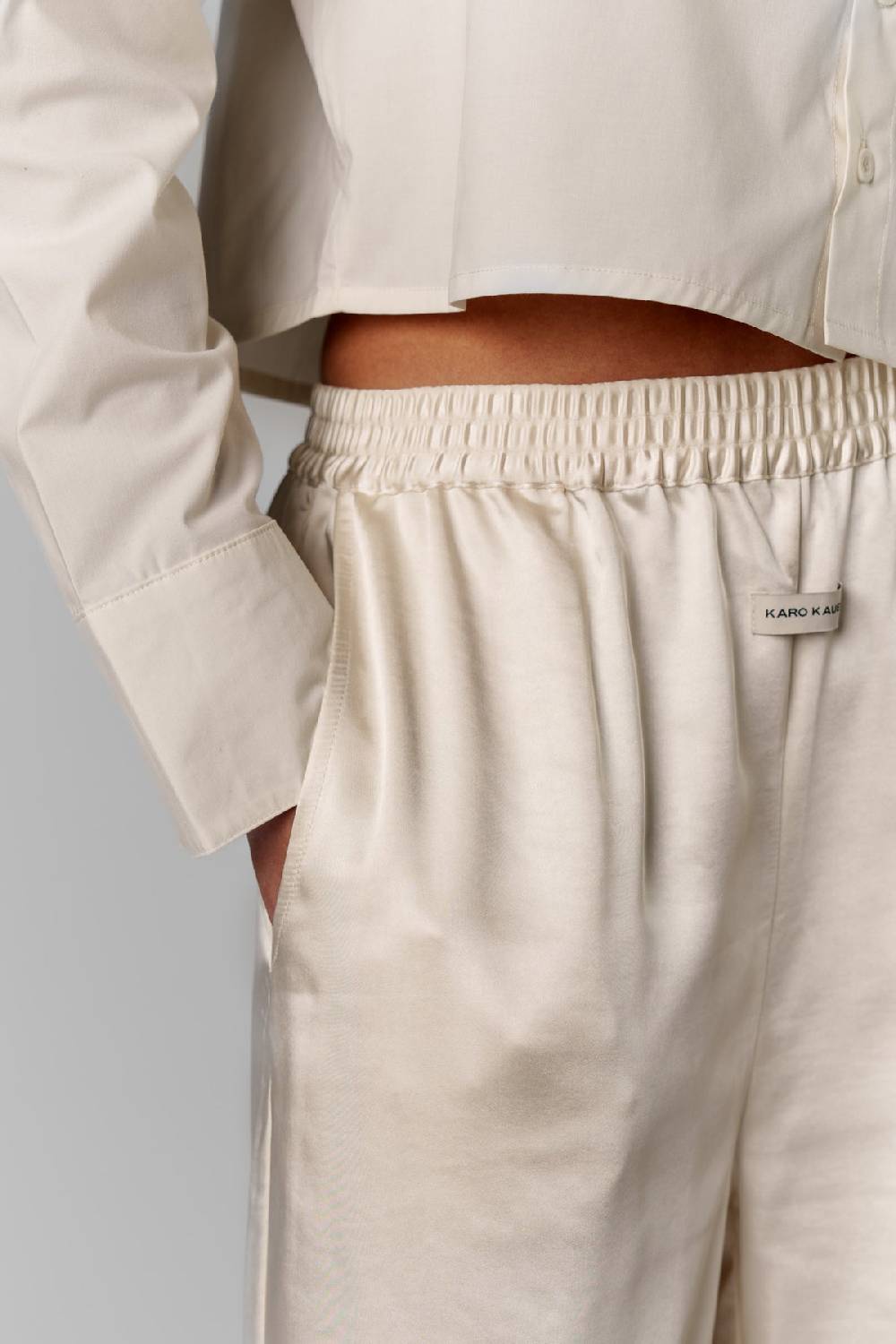 Karo Kauer Satin Pants Creme