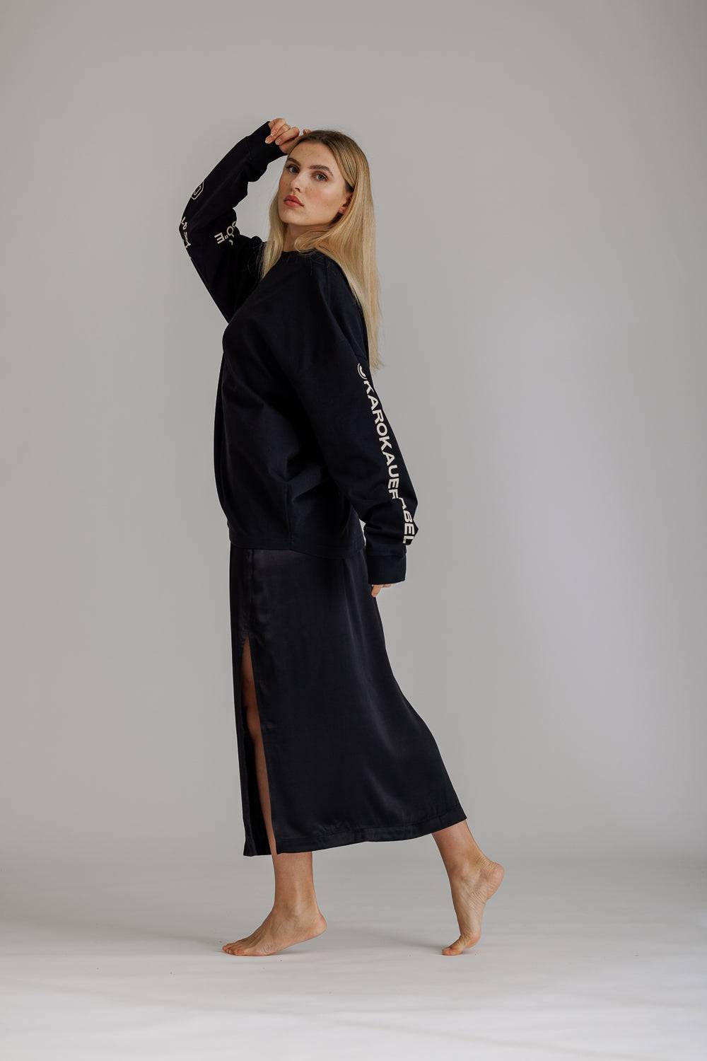 Karo Kauer Satin Skirt Black