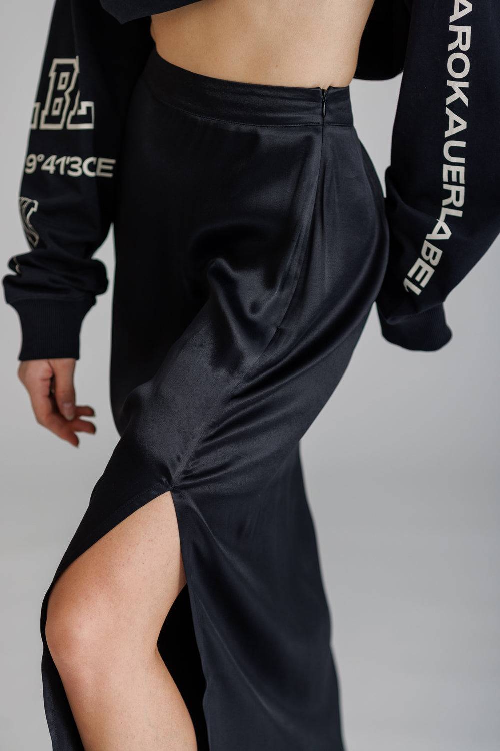 Karo Kauer Satin Skirt Black