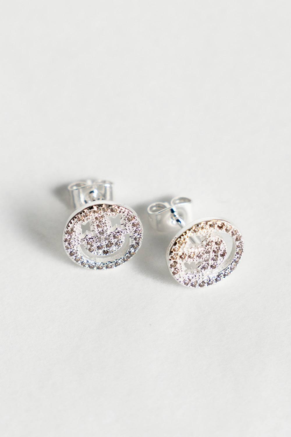 Karo Kauer Smile Studs Sparkle Silver