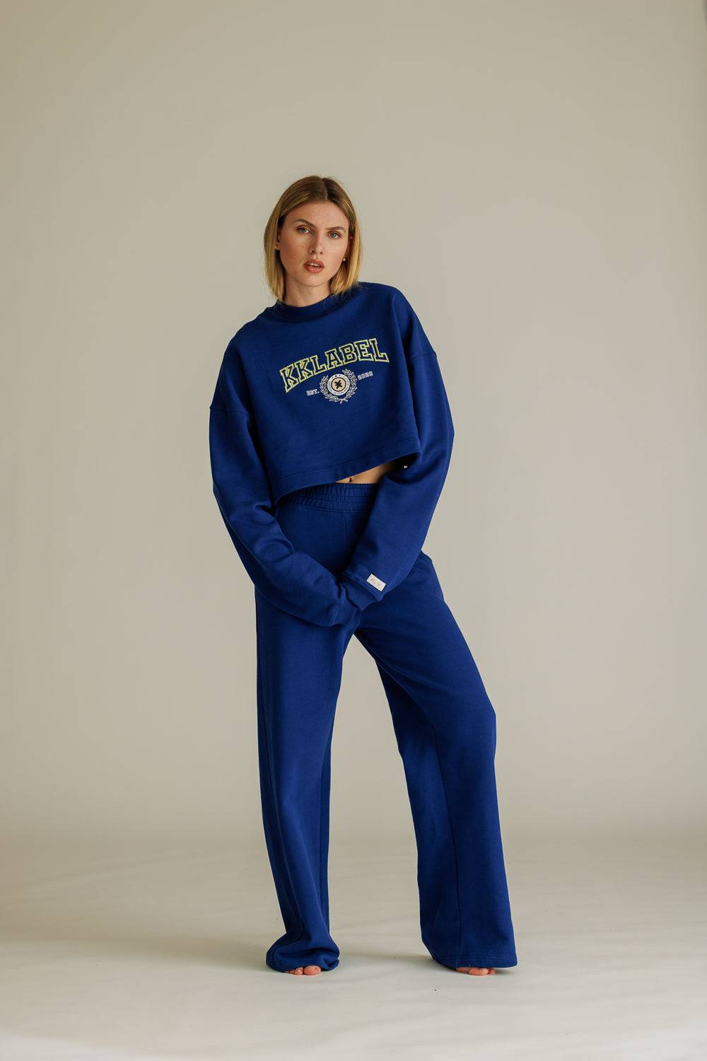 Karo Kauer Sweater Cropped Dark Blue