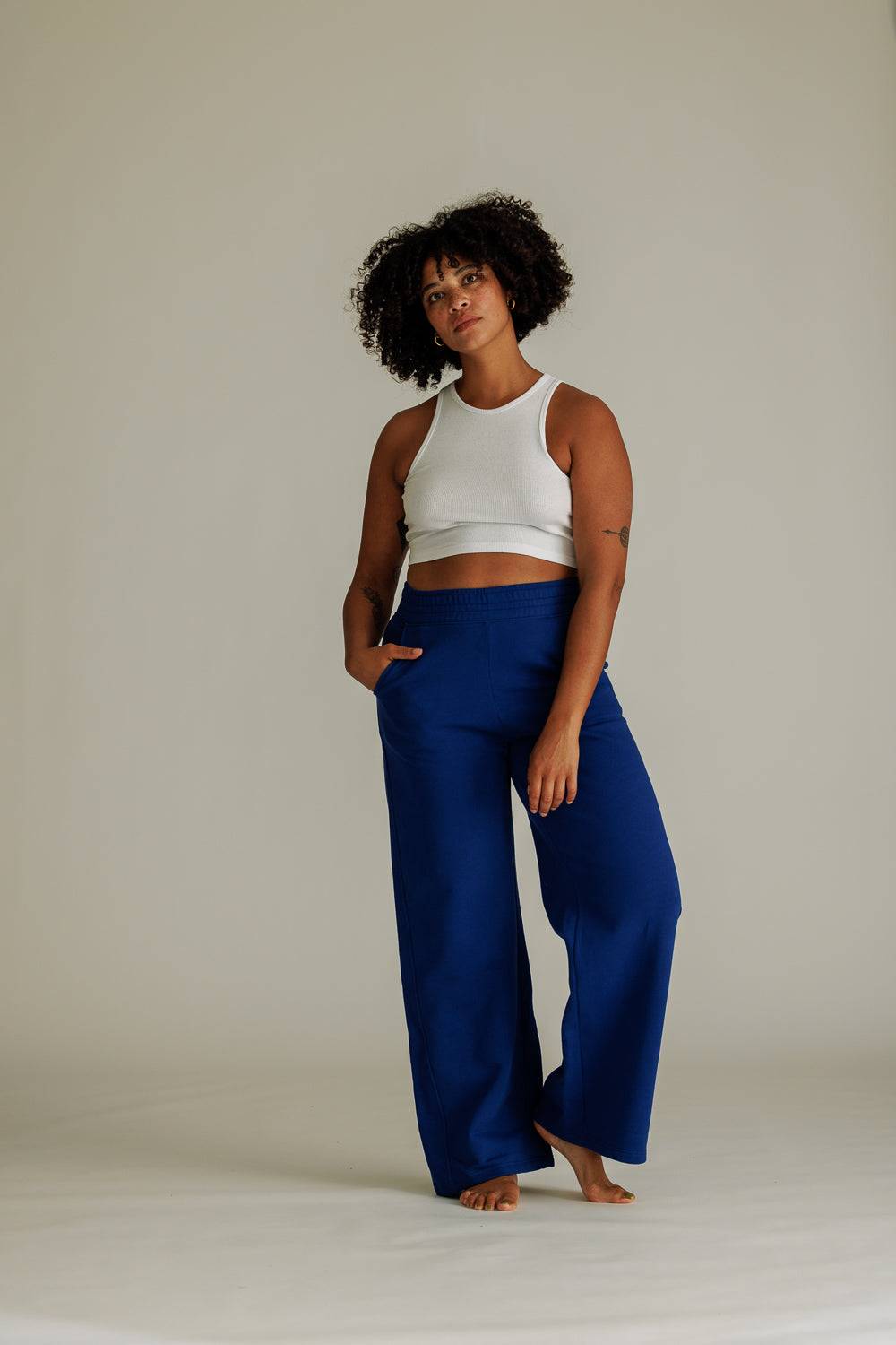 Karo Kauer Wide Leg Pants Dark Blue