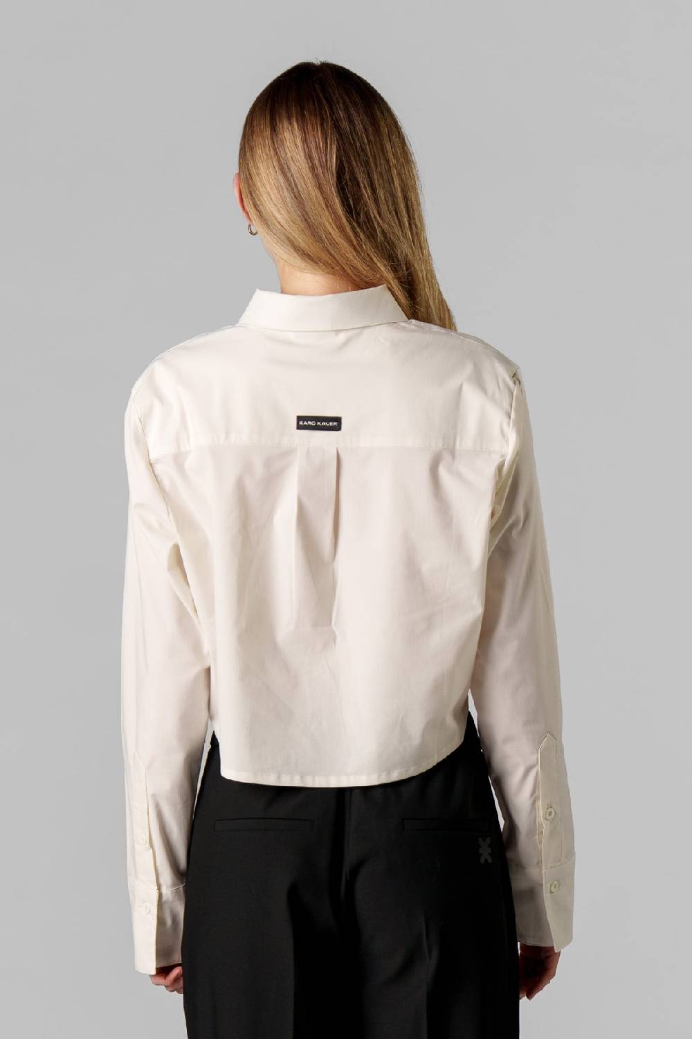 Karo Kauer Woven Blouse Cropped Creme