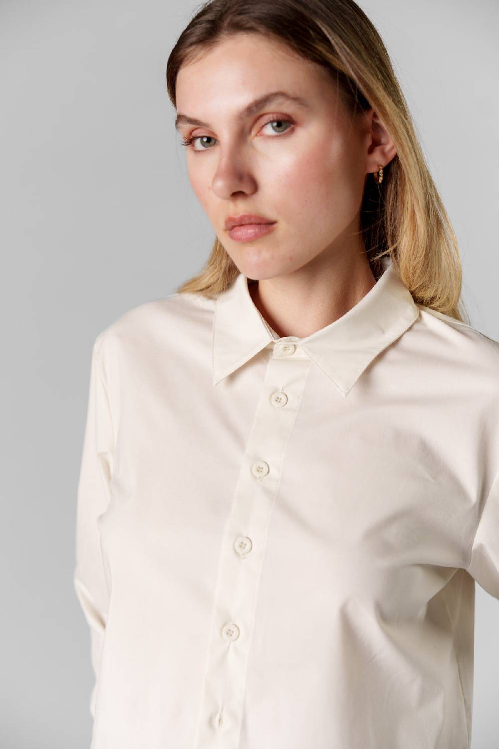 Karo Kauer Woven Blouse Cropped Creme