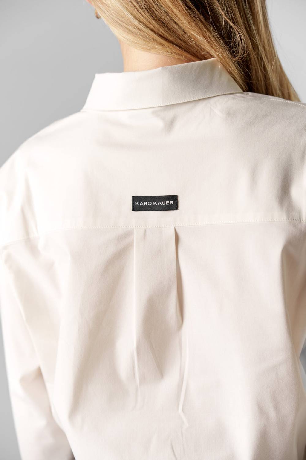 Karo Kauer Woven Blouse Cropped Creme