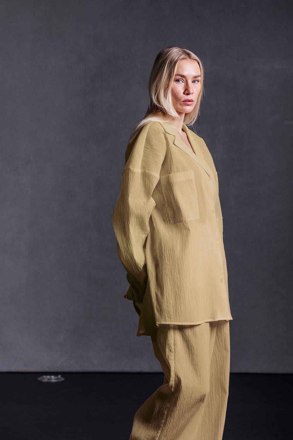 Karo Kauer Woven Blouse Khaki
