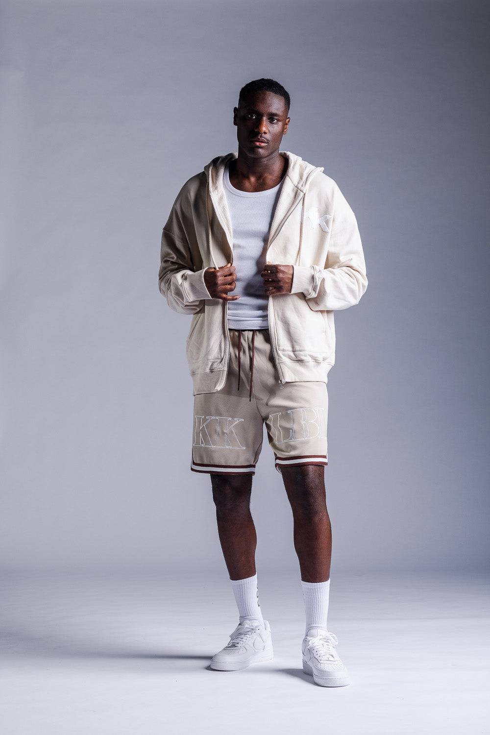 Karo Kauer Zipped Hoodie Beige