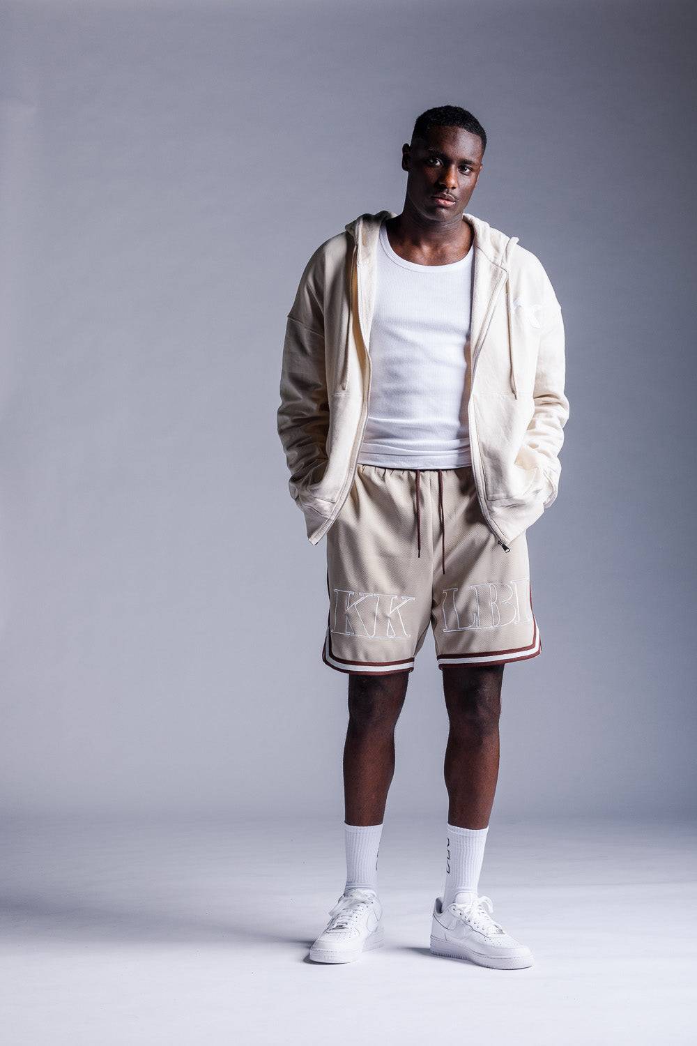 Karo Kauer Zipped Hoodie Beige