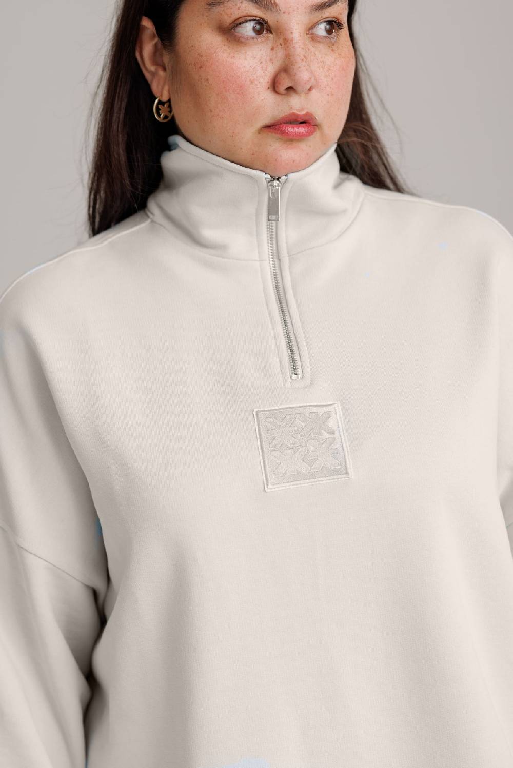 Karo Kauer Zipped Sweater Silver Grey