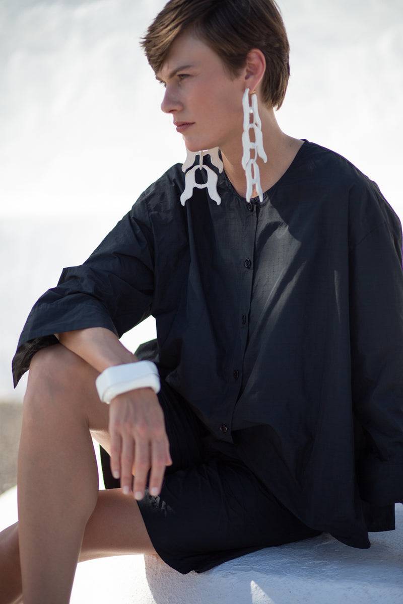 Katharina Hovman Big Blouse Short RIBSTOP, Black