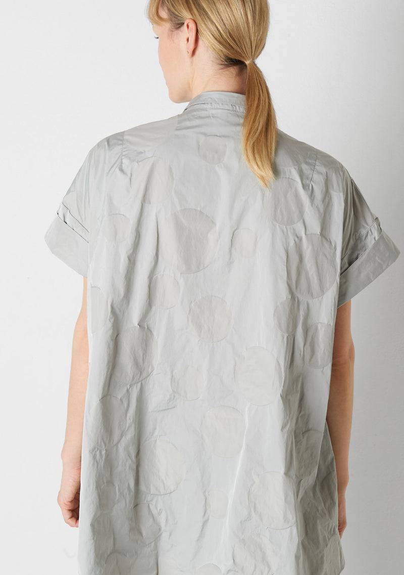 Katharina Hovman Short Sleeves Heavy Taffetas, DOTS, Silver