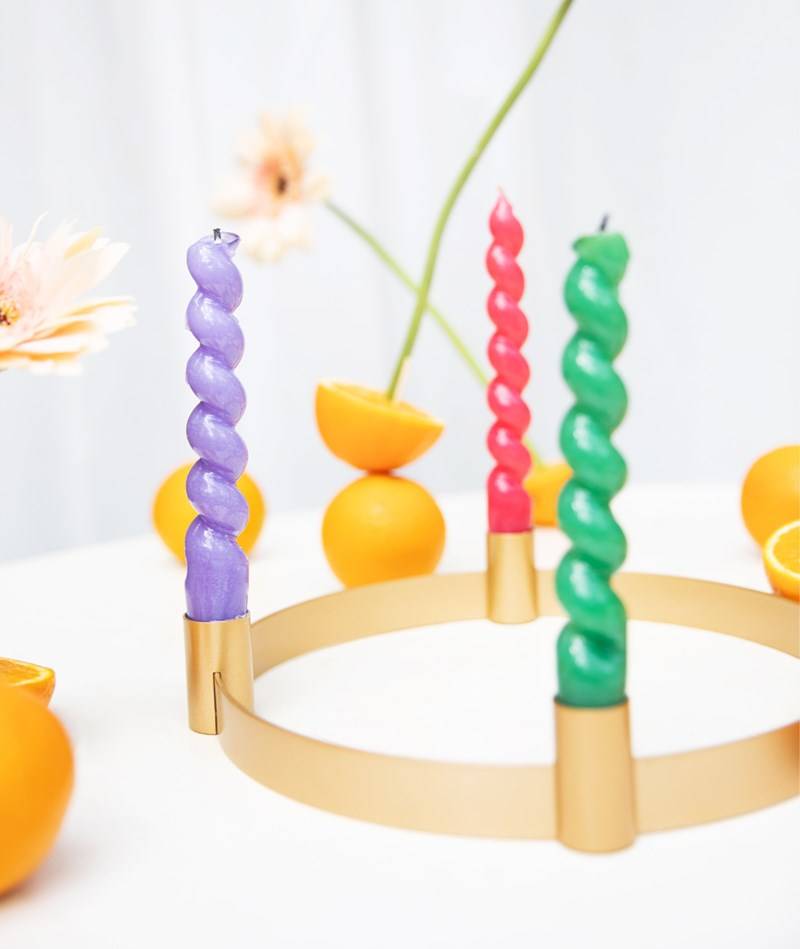 Kauf Dich Glücklich 2HAVE Lysestage "4" (25cm) Kerzenhalter Gold