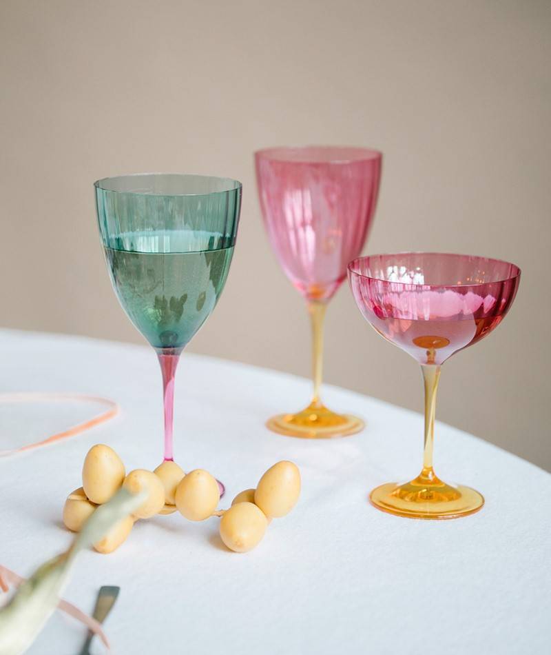 Kauf Dich Glücklich ANNA + NINA Jazzy Green Weinglas mehrfarbig