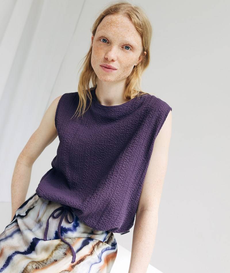 Kauf Dich Glücklich ARMEDANGELS Neraa Crinkle Top Lila