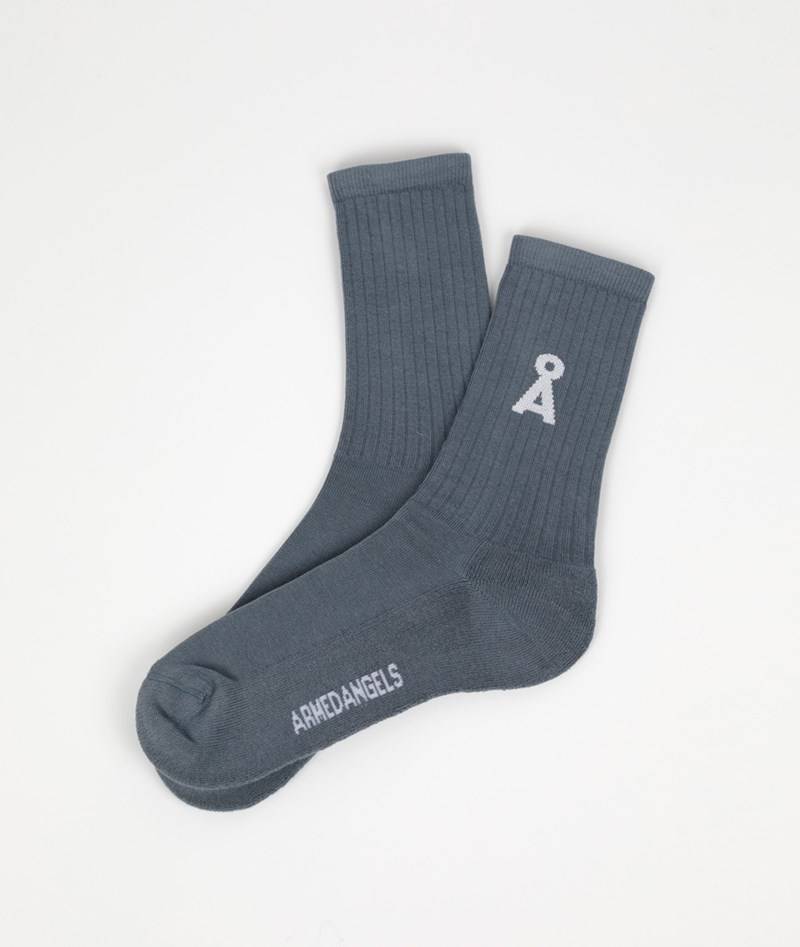 Kauf Dich Glücklich ARMEDANGELS Saamus Bold Socken (Gr. 43-46) Taubenblau