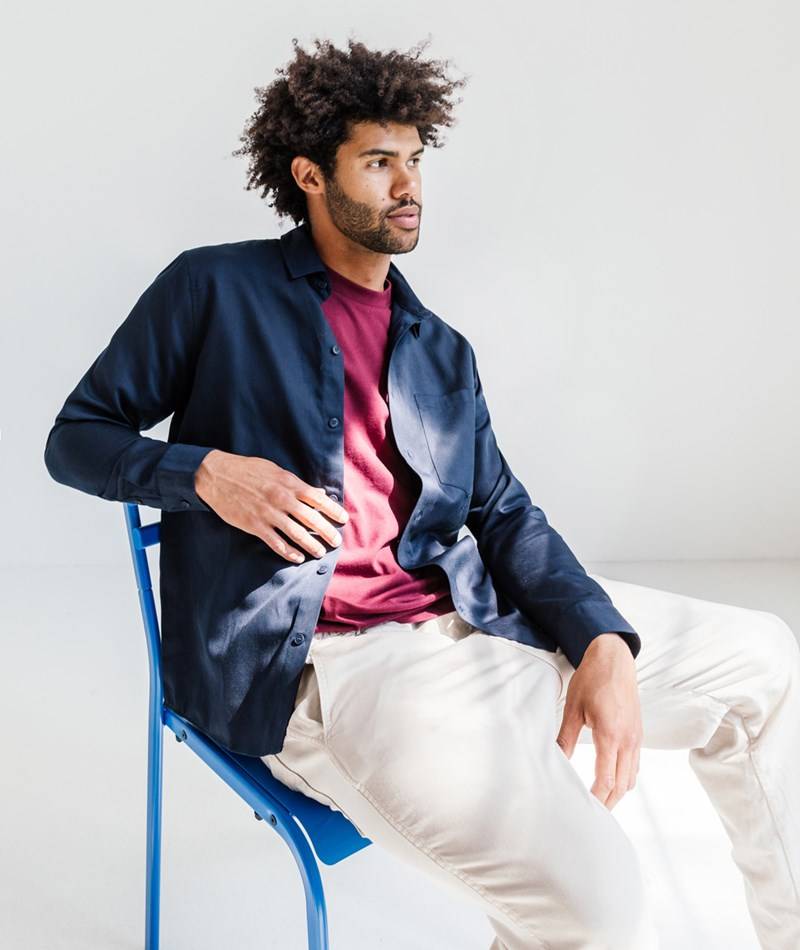 Kauf Dich Glücklich ARMEDANGELS Skjortaas Hemd Dunkelblau