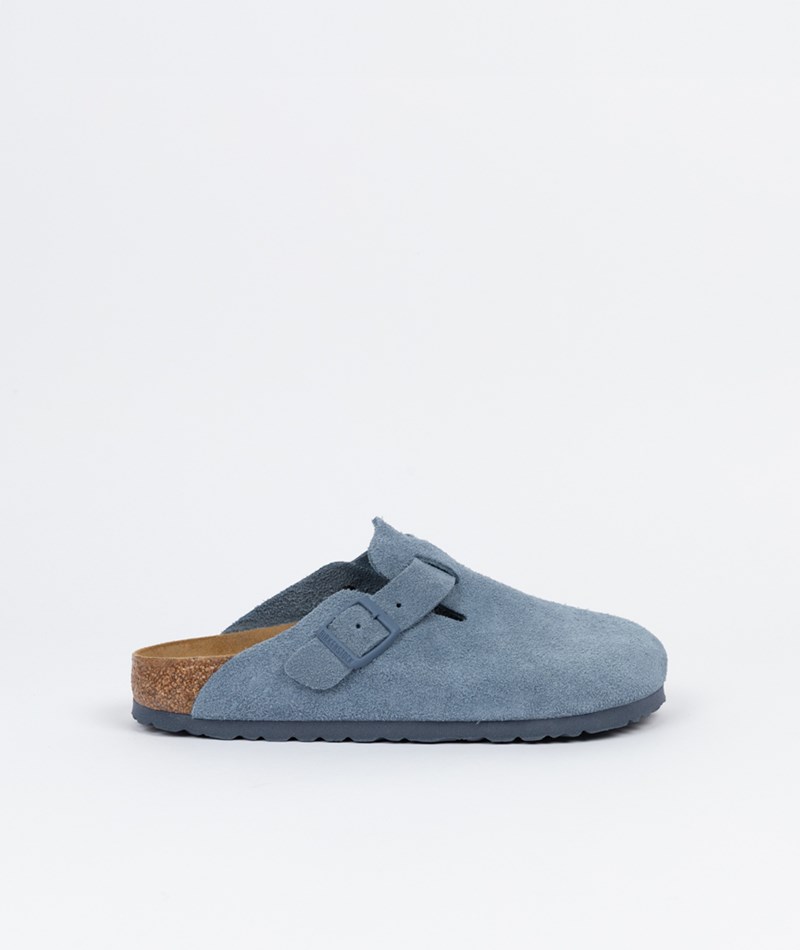 Kauf Dich Glücklich BIRKENSTOCK Boston Suede Schlappen (Gr. 36-41) Blau
